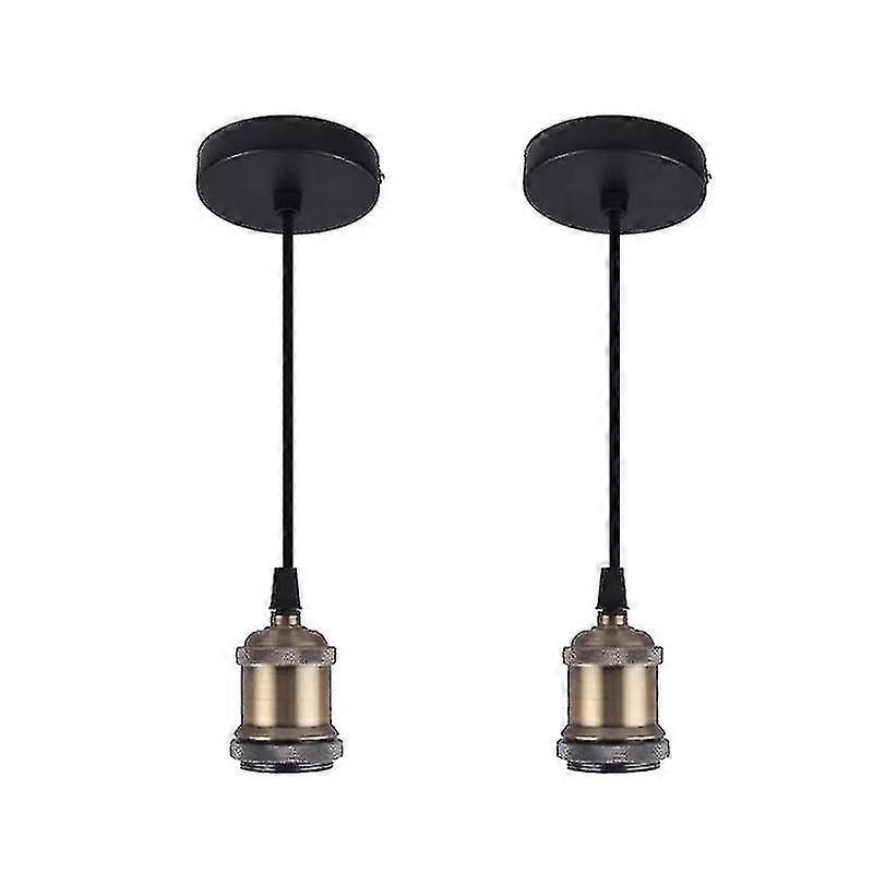 2pcs Metal Pendant Light Fitting E27 Ceiling Light Base (bronze, Without Blub) bd