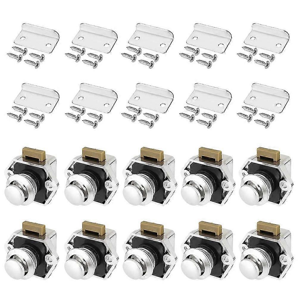 10 Pcs Voiture Push Lock Diamètre 20mm RV Caravane Bateau Moteur Maison Cabinet Tiroir Loquet Bouton Serrures pour