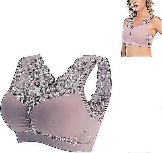 חזייה נגד נפילה בחזה, חזיות נולה נגד נפילה, חזיית ספורט למידות גדולות תחרה נושמת ללא ברזלים נגד נפילה