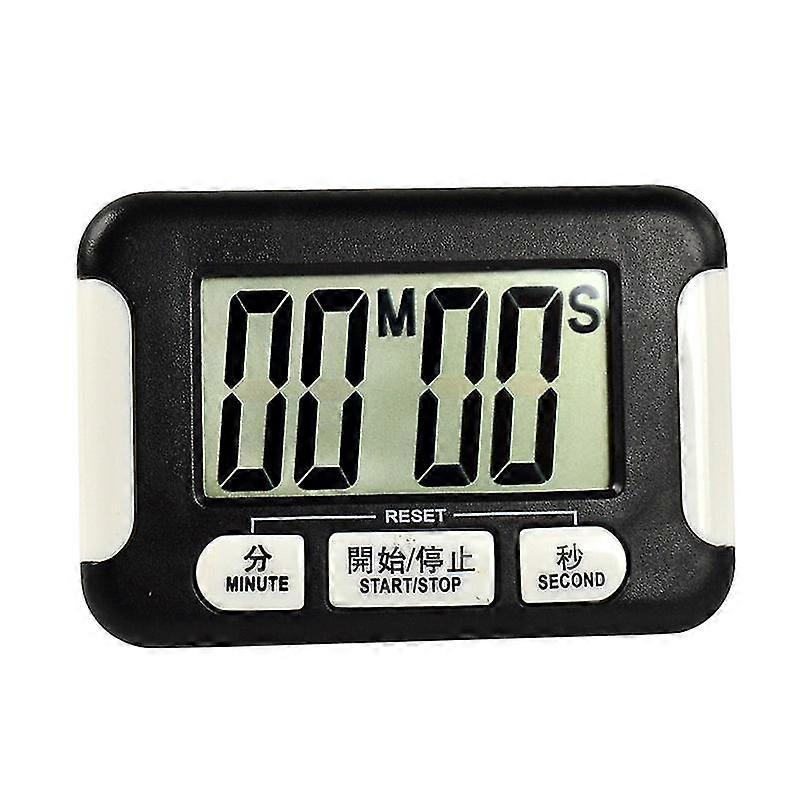 Cooking Timer Countdown Clock Reminder Magnetic Stopwatch Kitchen Gadget (black)