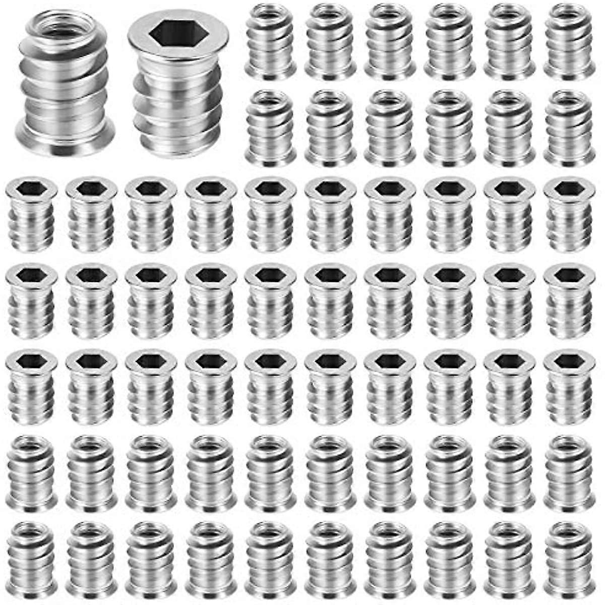 150 Pcs M6 x 15mm Hex Socket Screw Inserts Threaded Insert Nuts, M6 Screw in Nuts for Wood Furniture