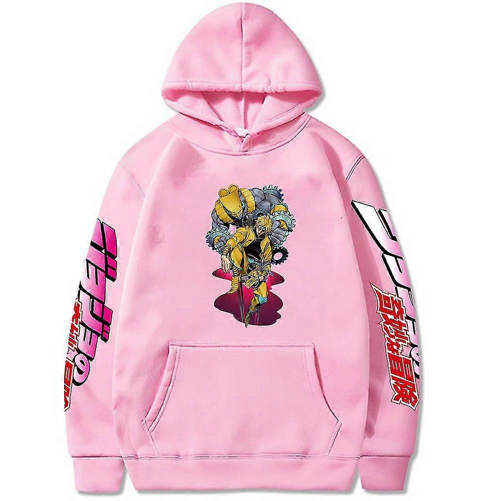 Jojo Bizarre Adventure Plus Felpa con cappuccio unisex rosa stile D