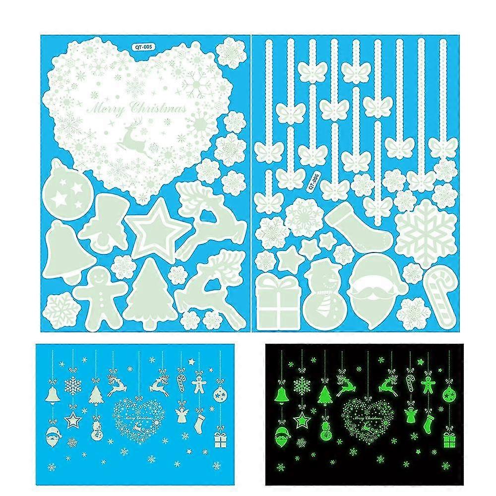 Christmas Decor Snowflake Window Sticker Luminous Shop Window Sticker