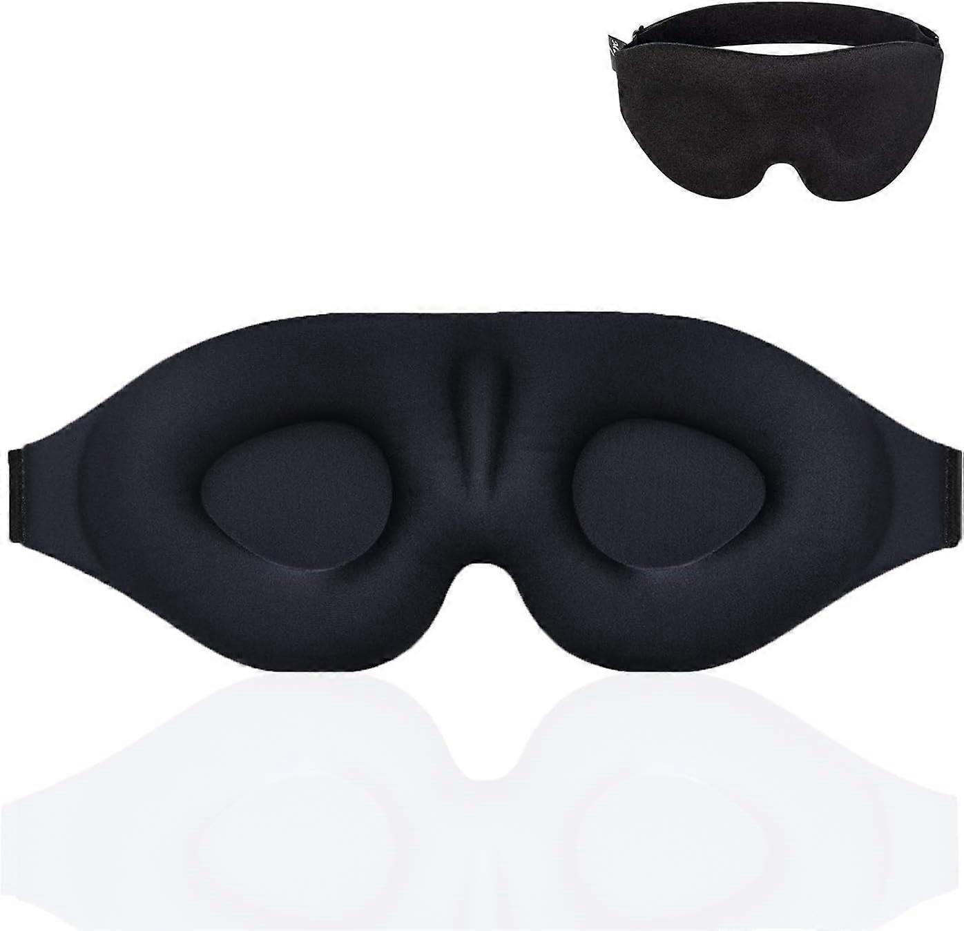 100% Blockout Light Eye Mask for Sleeping - 3D Contoured Blindfold with Adjustable Strap