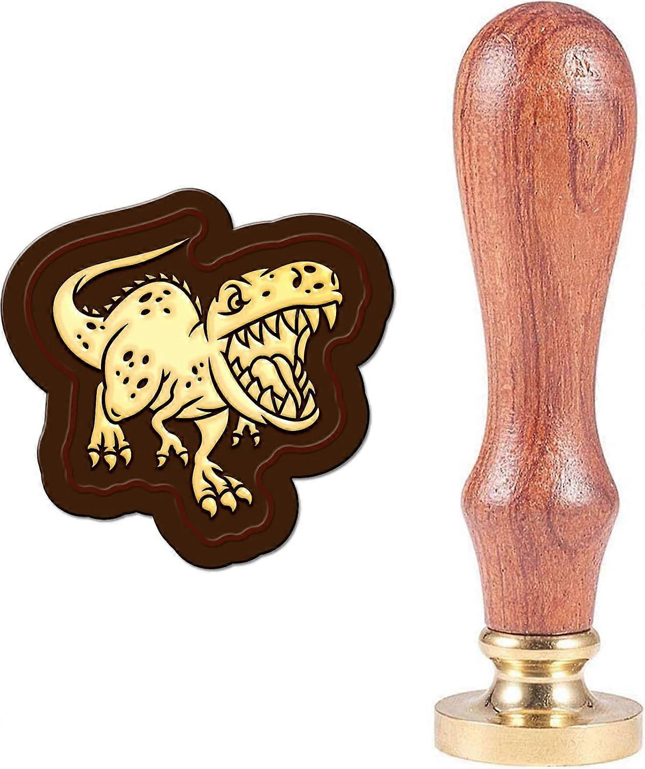 Dinosaur Wax Seal Stamp Animal Sealing Wax Stamps Retro Vintage Removable Brass Stamp Head with Wood Handle for Wedding Invitations Halloween Christma