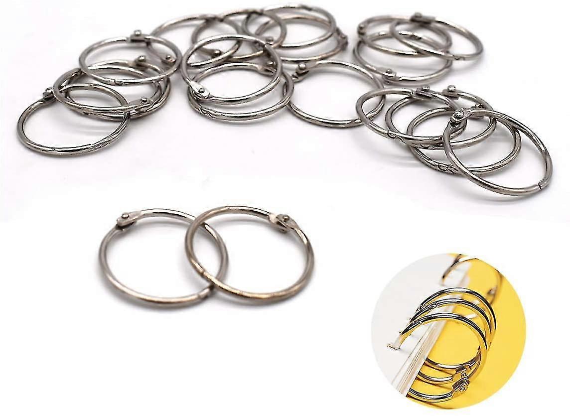 Metallbinder ringer, 20 stykker metall ring bindemiddel for løs blad bok scrapbooking