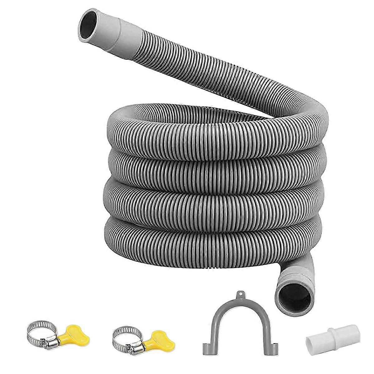 Drain Hose Extension Set Universal Washing Machine Hose 2M, Include Bracket Hose Connector and Hose