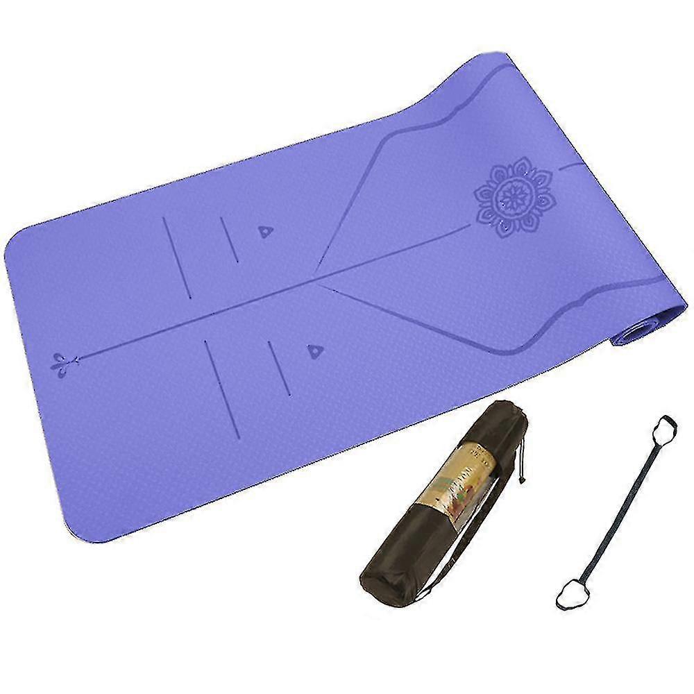 Yoga Mat Non Slip,tpe Thick Exercise Mat With Carrying Strap,yoga Mats Compatible With Beginners Women Men,workout Mats Compatible With Home