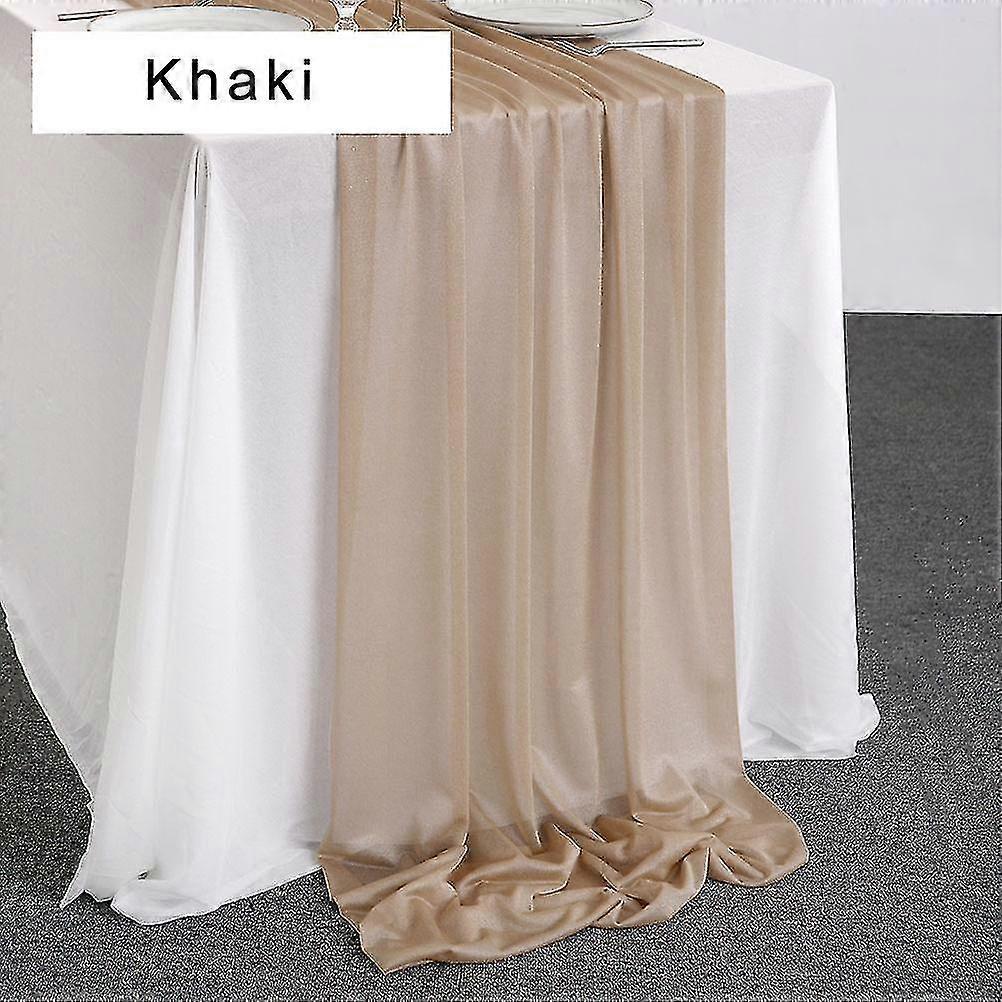 Sheer Chiffon Luxury Solid Színes asztal futó Kék Rusztikus Bohó esküvői parti leánybúcsú születésnapi otthon karácsonyi dekoráció( Méret: 4,3m X 74cm )