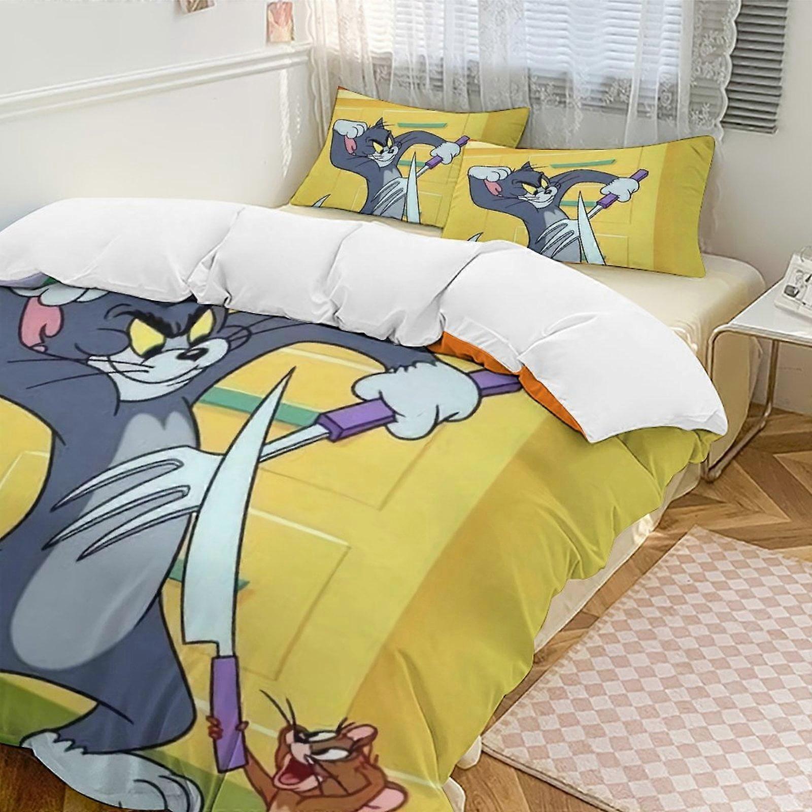 Bedding set WY523 Tom And JerryCartoon Collection 3-Piece Comforter Set, Personalized Bedding Decor for Kids And Teens  Bed Sheets ZA523