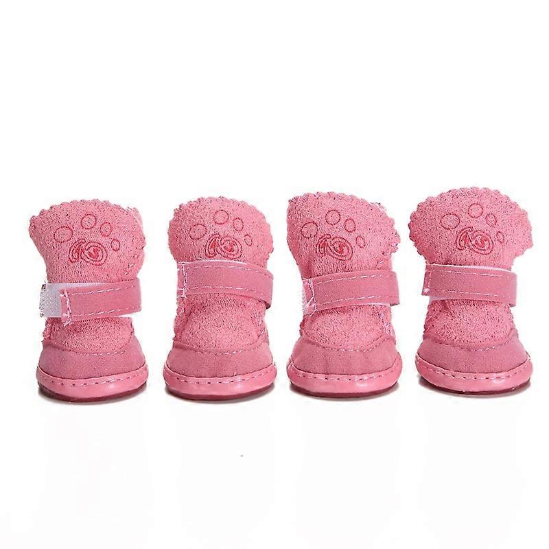 4 יחידות / סט נעליים חמות לחורף לכלבים מגפי שלג כלבים מונעות החלקה תערובת כותנה סניקרס לגורי כלבים אביזרים לכלבים דובון לחיות מחמד