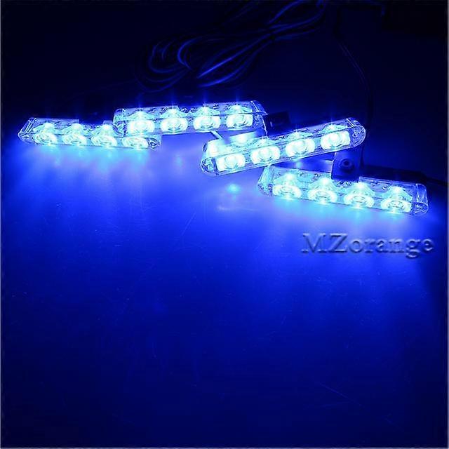 4 Pcs 4 Leds Police Lumières LED Police Clignotant FSO LED Stroboscope Ambulance Sans Fil Lampe D’avertissement À Distance Voiture Camion Stroboscope Lumière