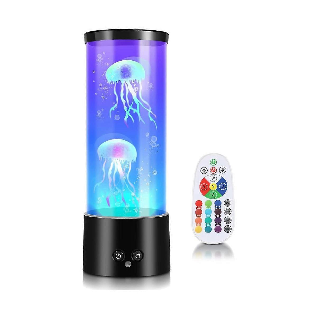 RGB Jellyfish Lamp Jellyfish Aquarium with Remote Control Lava Lamp Coloured Mood Light for Home Office Decoration