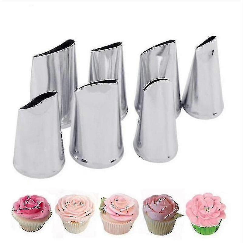 7pcs/set Cake Decorating Tips Set Cream Icing Piping Fondant Rose Nozzle Pastry Tools Fondant
