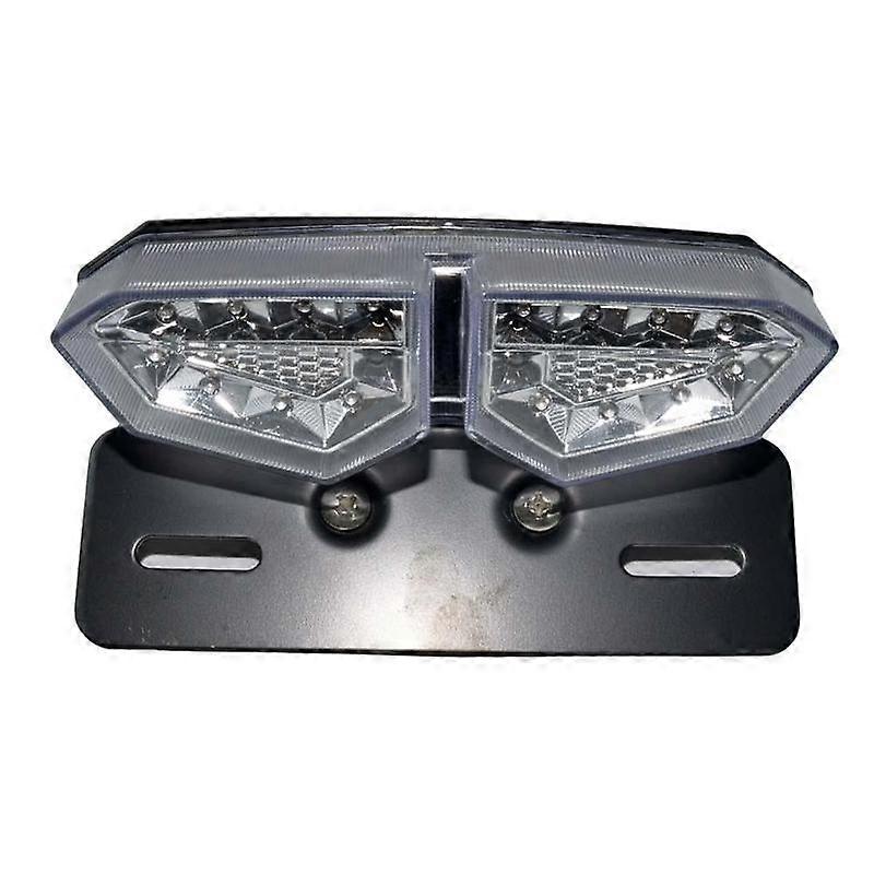 Newest 12V Motorcycle Tail Light LED Integrated Brake Turn Signal Light Red Amber Motorbike License Plate Lamp IndicatorsMotor Vehicle Lighting