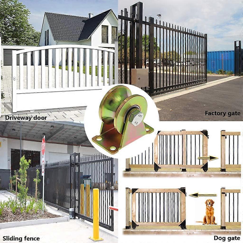 4 قطع انزلاق عجلات بوابة 50 مم ، عجلات فولاذية مع U Groove ، عجلة U Groove للمسار العكسي ، آلة صناعية ، باب متداول ، سعة تحميل 300 كجم PE