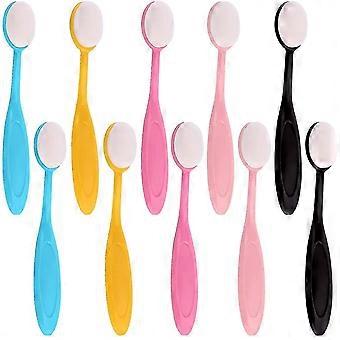 10 Stück Make-up-Pinsel Set, Make-up-Pinsel Creme gebogene Zahnbürste Tinte Pinsel-Werkzeuge (mehrere Farben)