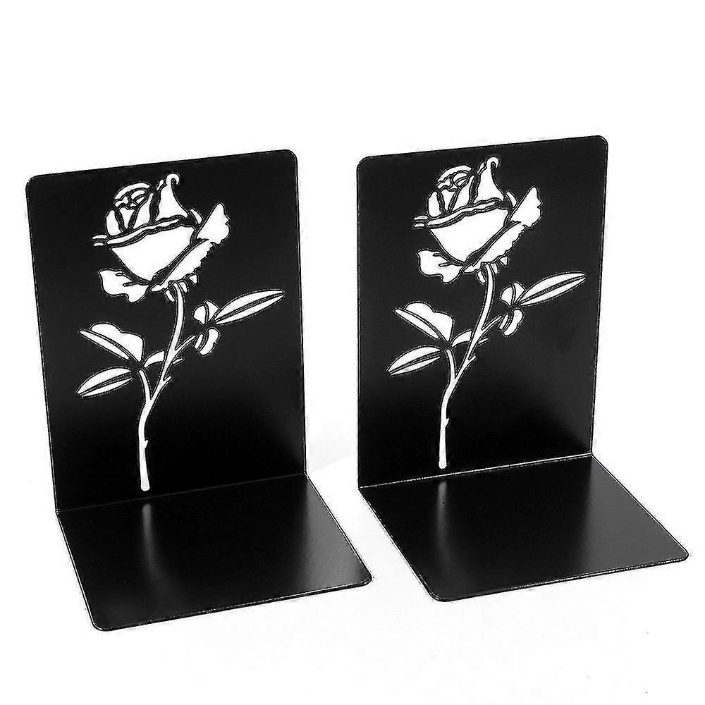 Black Rose Cutout Metal Bookend