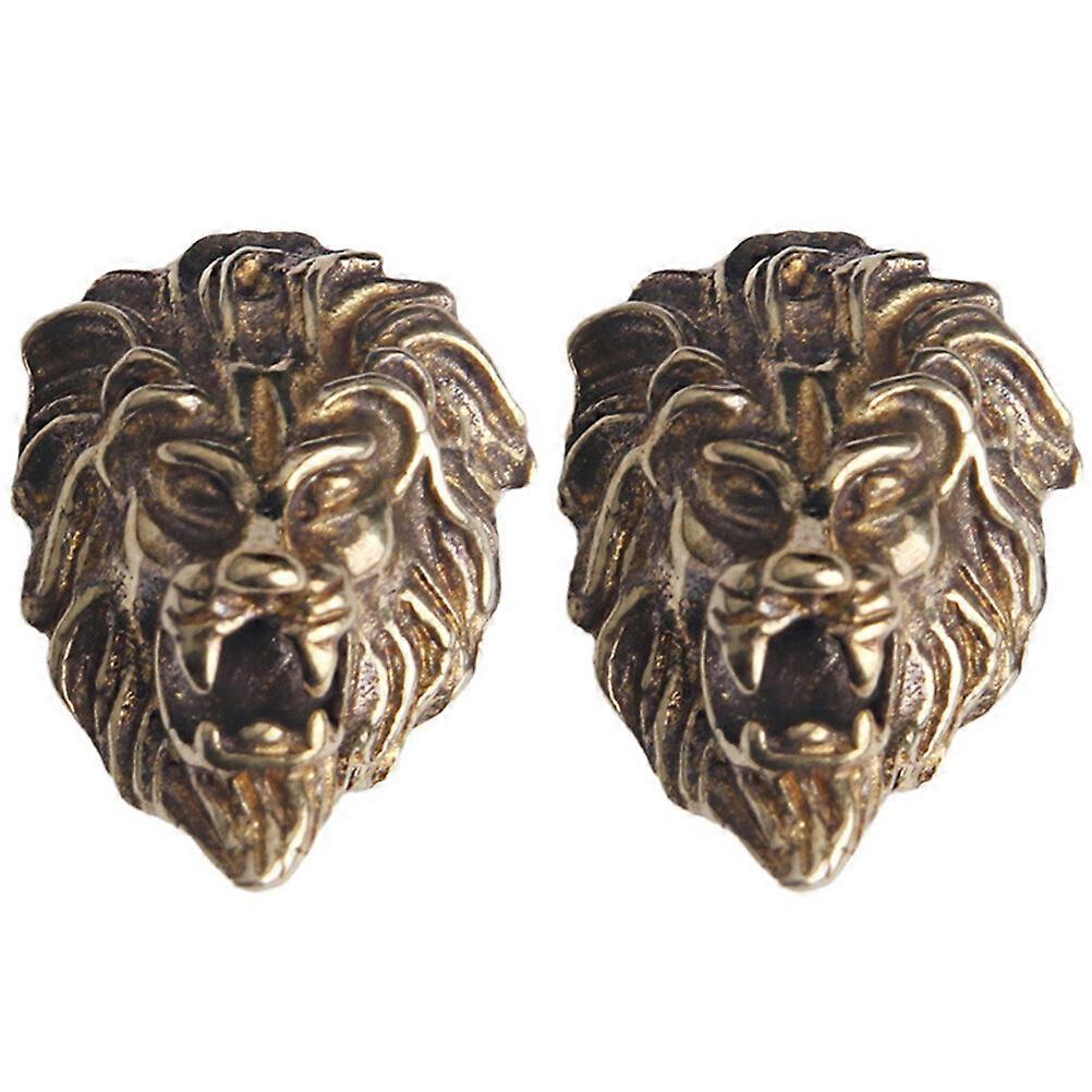 2pcs Lion Head Buttons Vintage Antique Pants Button Fastener for Clothes Craft DIY