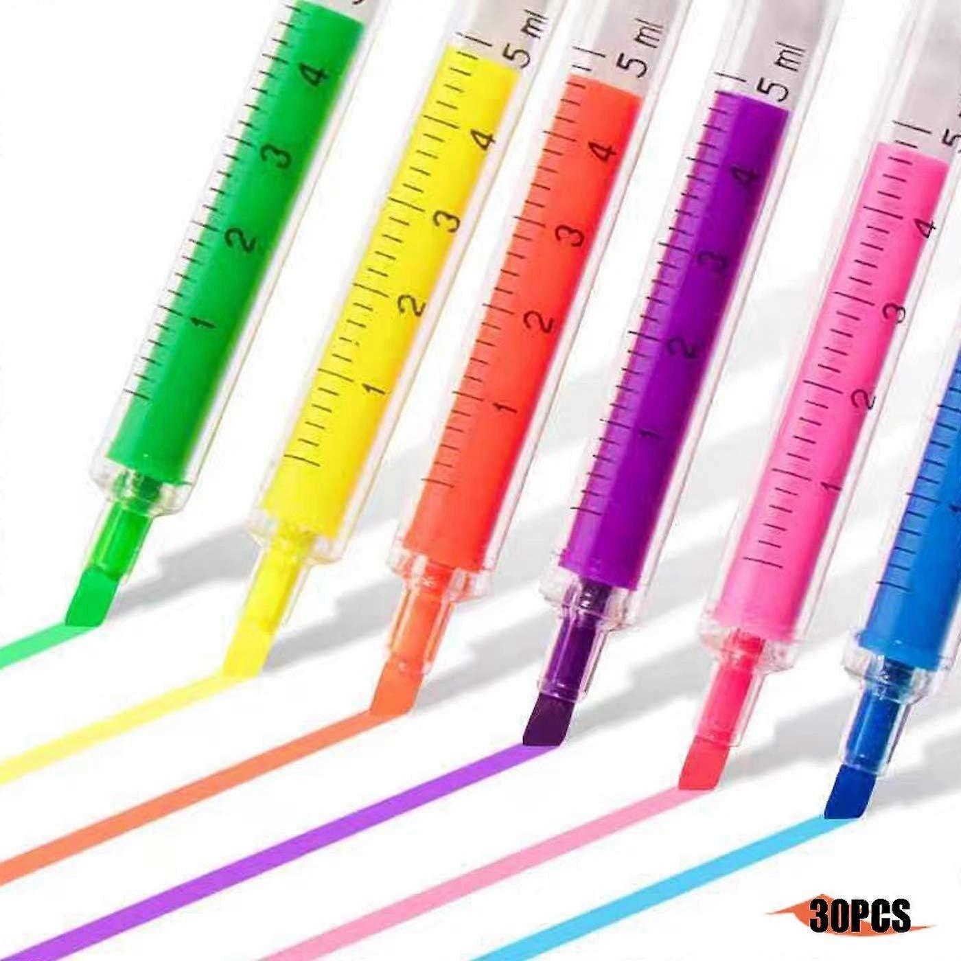 2025 חדש 30 יח מזרק עט כדורי מזרק הדגשות עטים חדשניים עט כתיבה עט כדורי למשרד