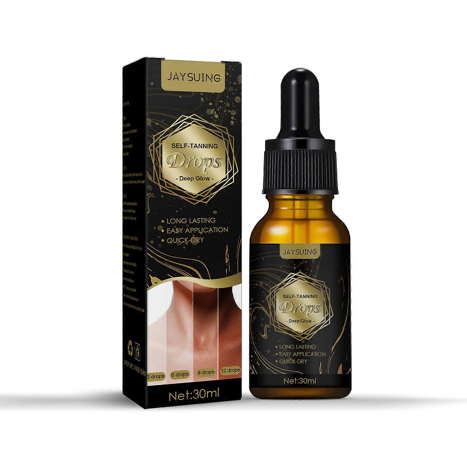 2PCS Self-Tanner Self-Tanning Drops, Instant Face Self-Tanning Drops for Face and Body, Natural Tan, 30 ml