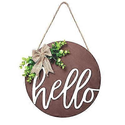 Trä Hello Hanging Sign för dörr