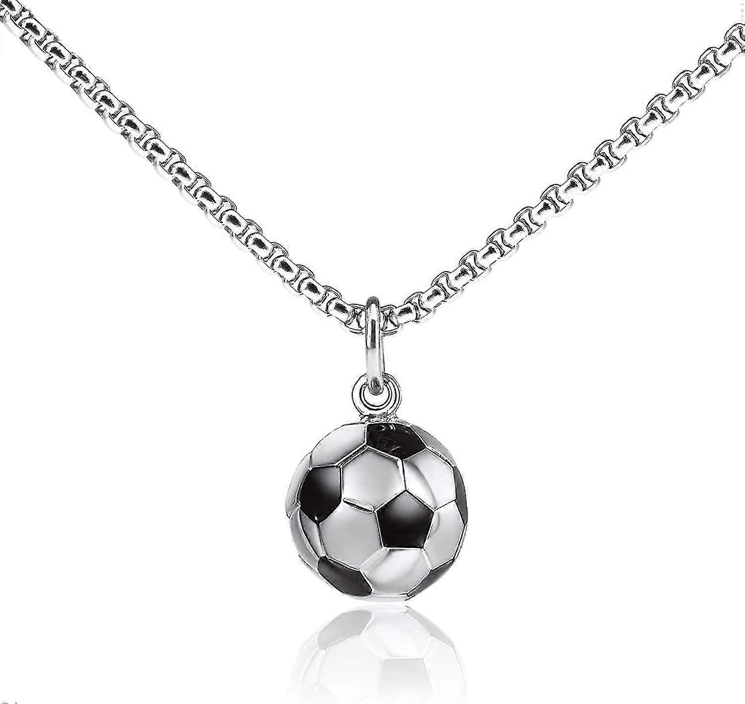 Futbol Charm Kolye, Erkek Kız Sporcu Erkekler Kadın Unisex için Paslanmaz Çelik