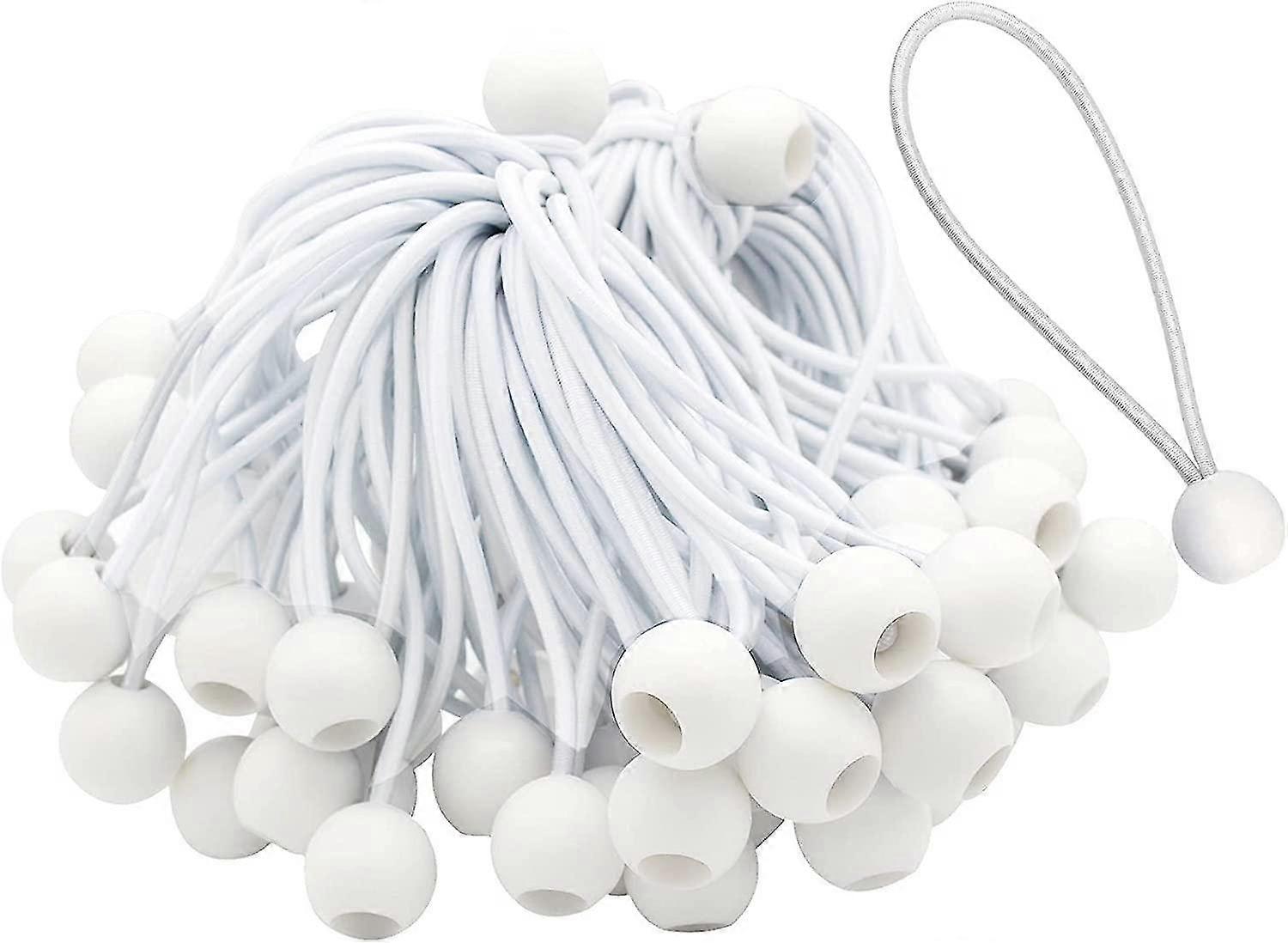 50Pack Bungee Cords with Balls Tarp Tie Down Ball Cords for Shade Net Canopy Tarp Tent