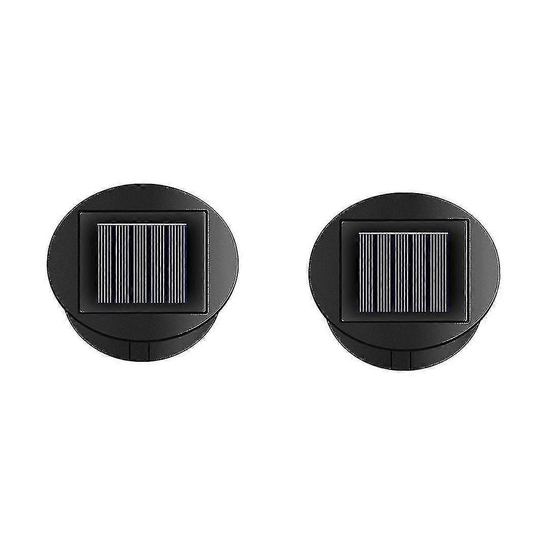 2pcs Solar Panel With Led Lantern Light Lid Solar Lights Top Replacement Part