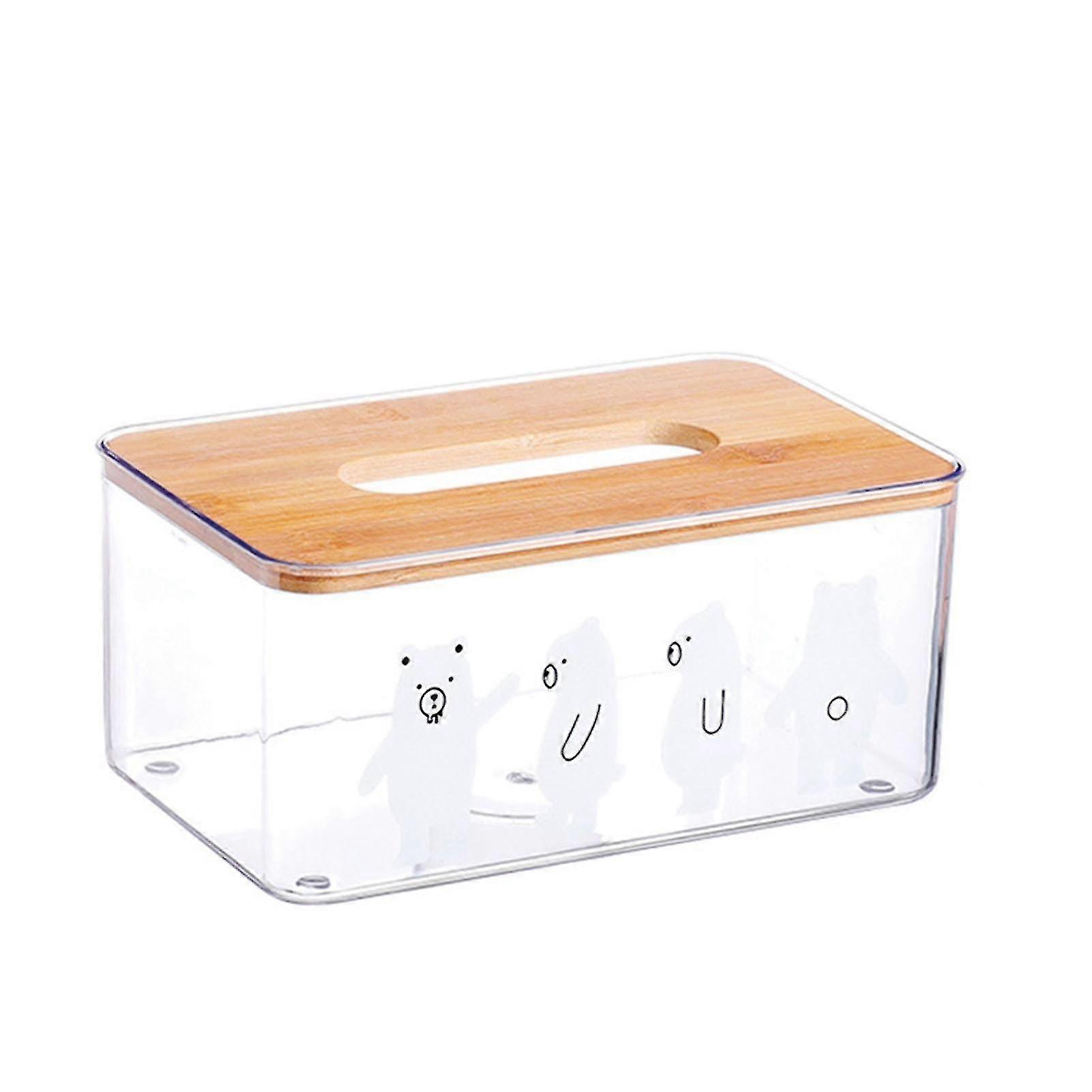 Facial Tissue Box Cover Holder Clear Rectangle Dispenser Organizer