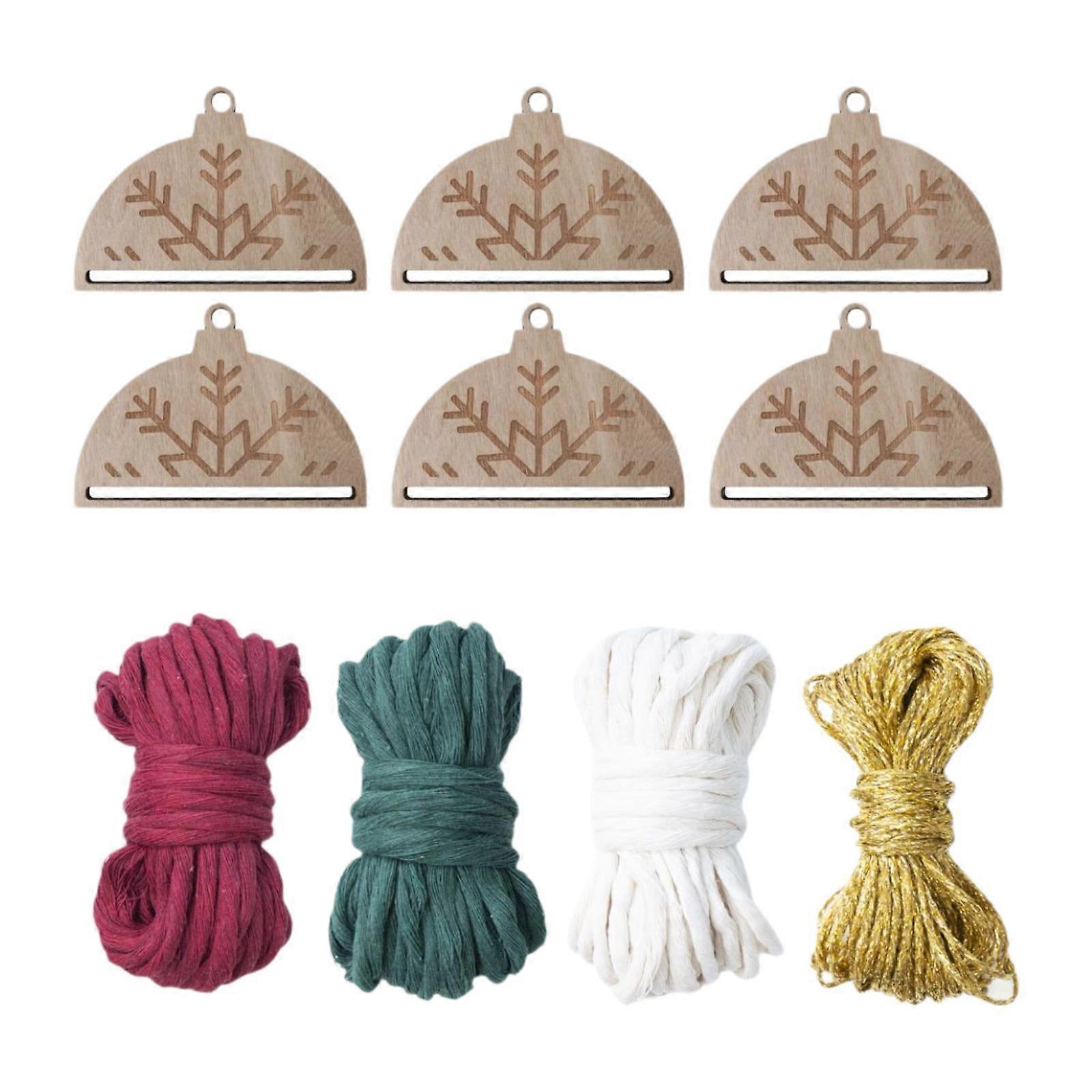 Wood Slices Christmas Decoration with Snowflake Pattern 6Pcs/Set for Bedroom