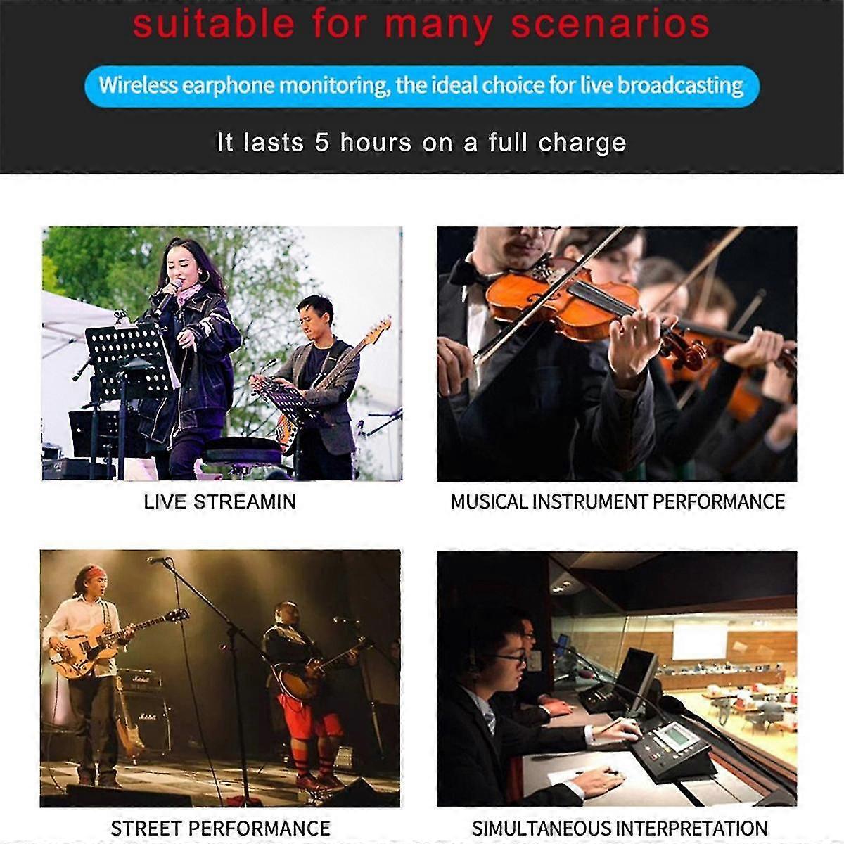 Uhf Wireless In-ear Monitor System Professional Digital Sound Stage Broadcast Sound Card Outdoor Transmitter Receiver