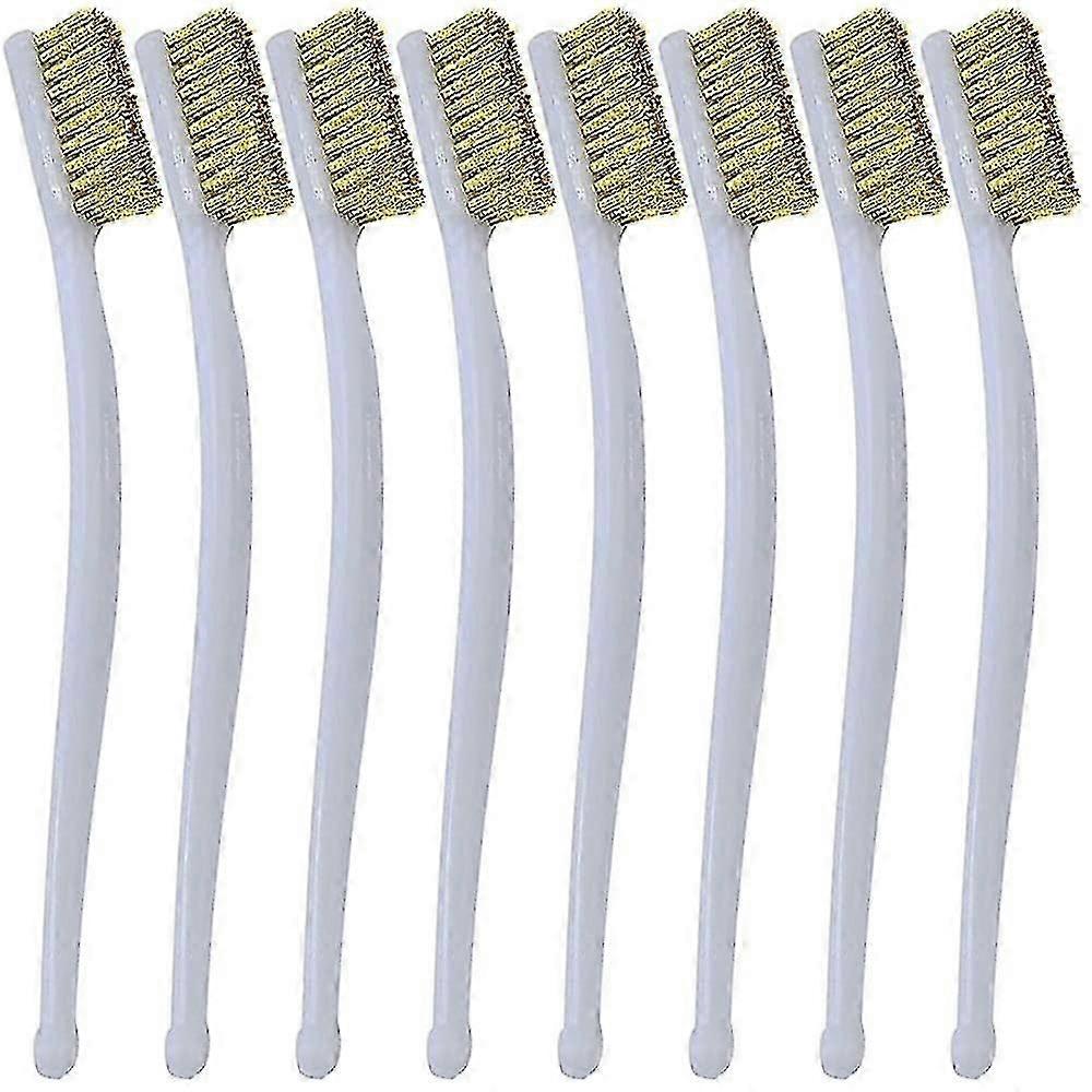 Small Brass Brush 8 Pcs Mini Wire Brushes For Cleaning Welding Slag, Rust, 3d Printer Nozzle