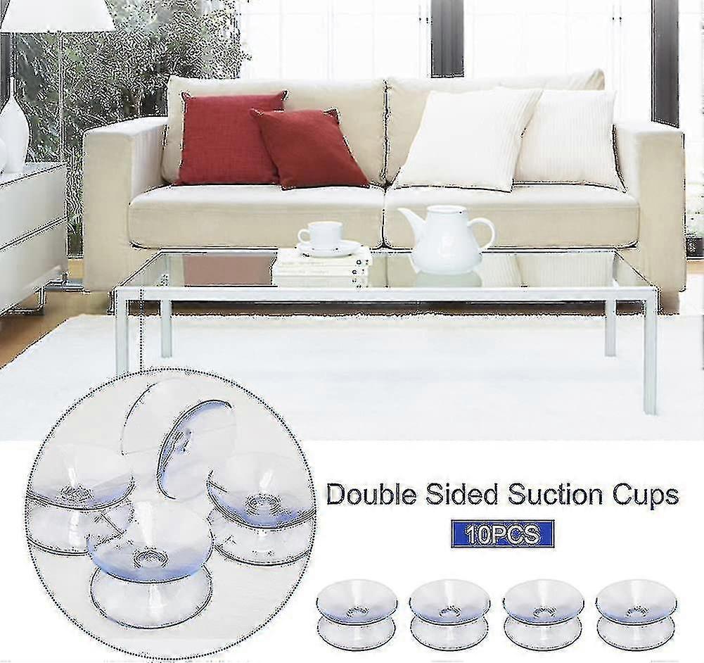 10pcs Double Sided Suction Cups Slip-proof Double Sided Sucker Pads Transparent Table Spacers For Glass Table Top