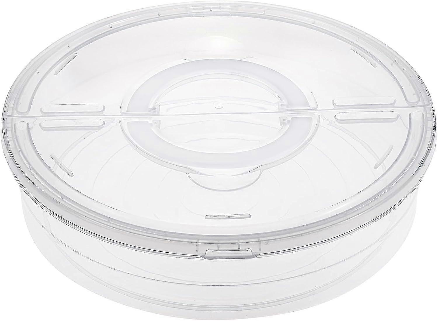 Plastic Clear Cake Pizza Storage Box, 30Cm Round Food Storage Container With Lid And Handle, Portabl
