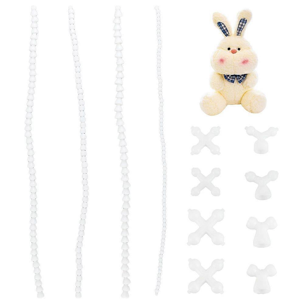 4 Sets Jeton Ball Socket Skeleton Joint White Adjustable Flexible Armature Skeleton Joints with Y & X Chest Connectors Flex Ball Socket for Plush Doll