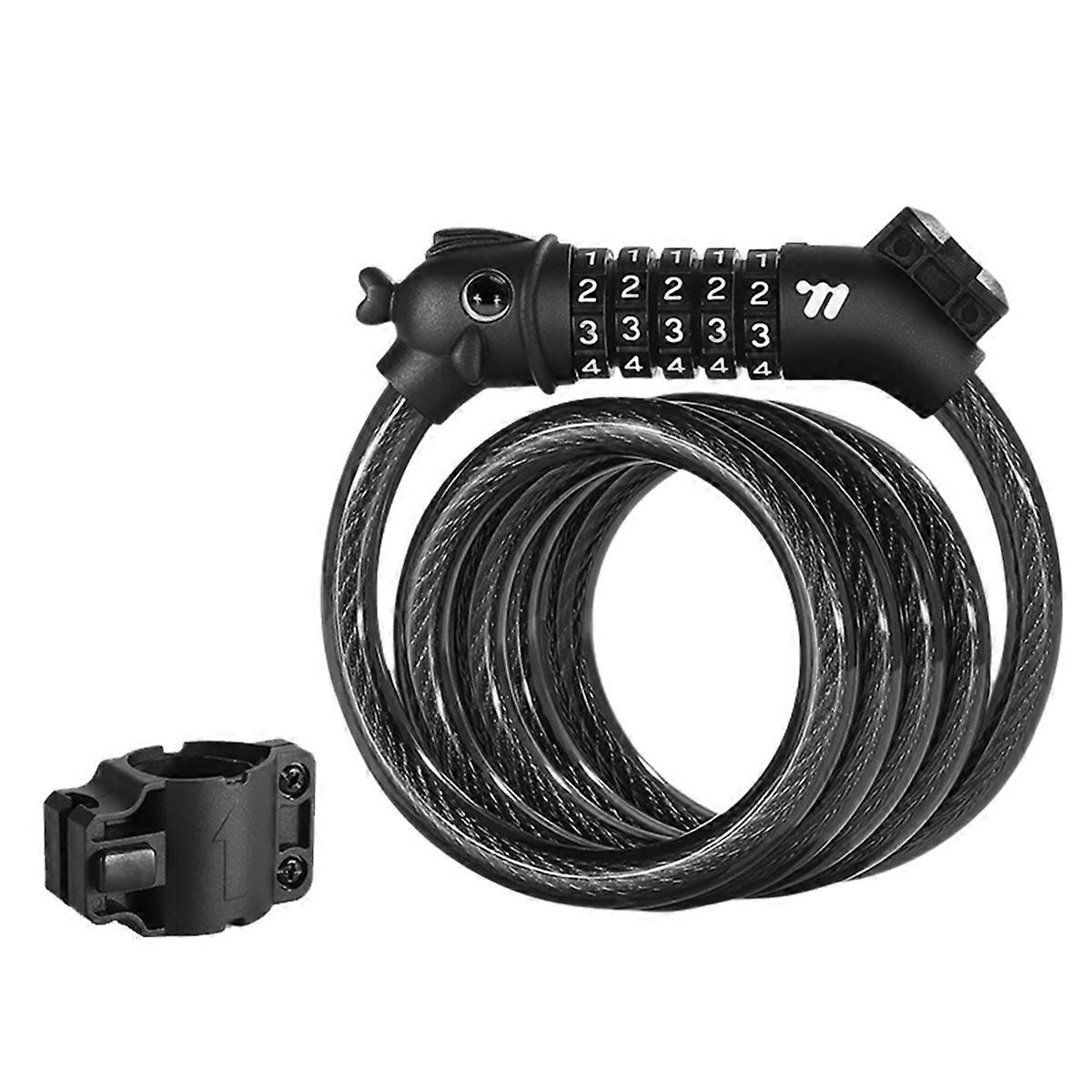 Kids Bike Lock 5 Digit Resettable Combination Anti-Theft Design Bicycle Lock Cable Bike Lock