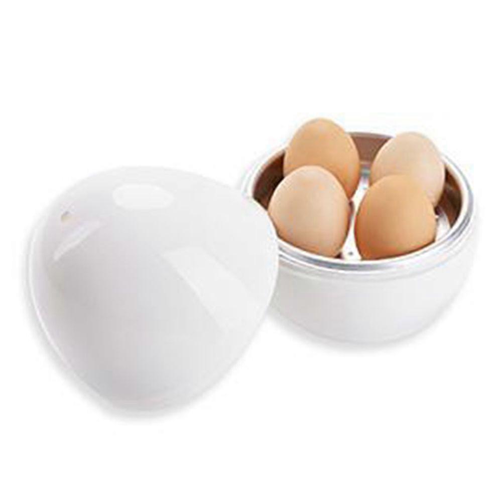 Microwave Egg Cooker,Microwave Rapid 4 Eggs Boiler for Hard or Soft Boiled Eggs(White)