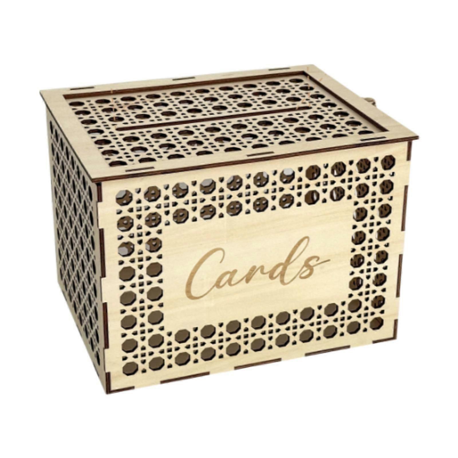 Wooden Wedding Card Box Stylish Decorative for Event Anniversaries Reception