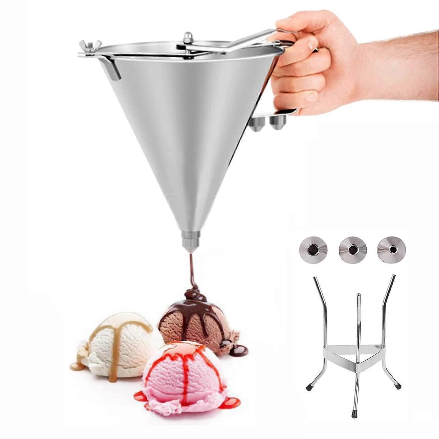 Stainless Steel Pancake Batter Dispenser with 16 Ounce Capacity for Precise Pouring of Pancakes and Waffles
