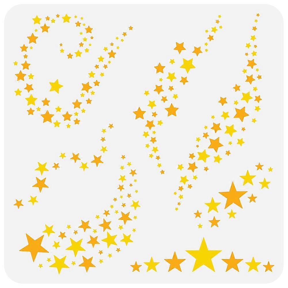 DIYスクラップブックフォトアルバムスターパターン30x30cmのための1pcペット中空描画絵画ステンシル