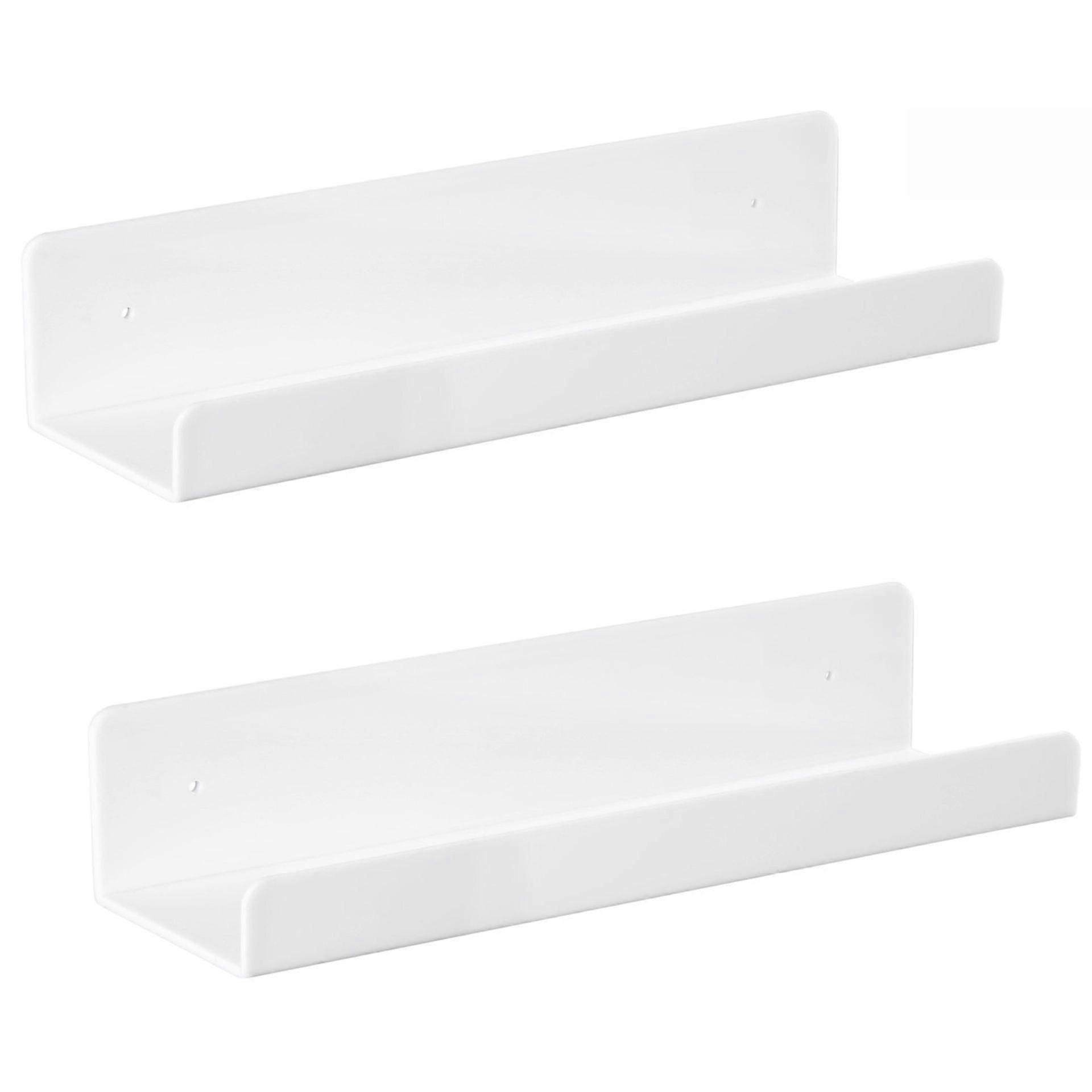 Solid Oak Timber Floating Shelf Wall, Creative U-shaped Shelf Display Racks for Bedroom, Bathroom Pack of 2