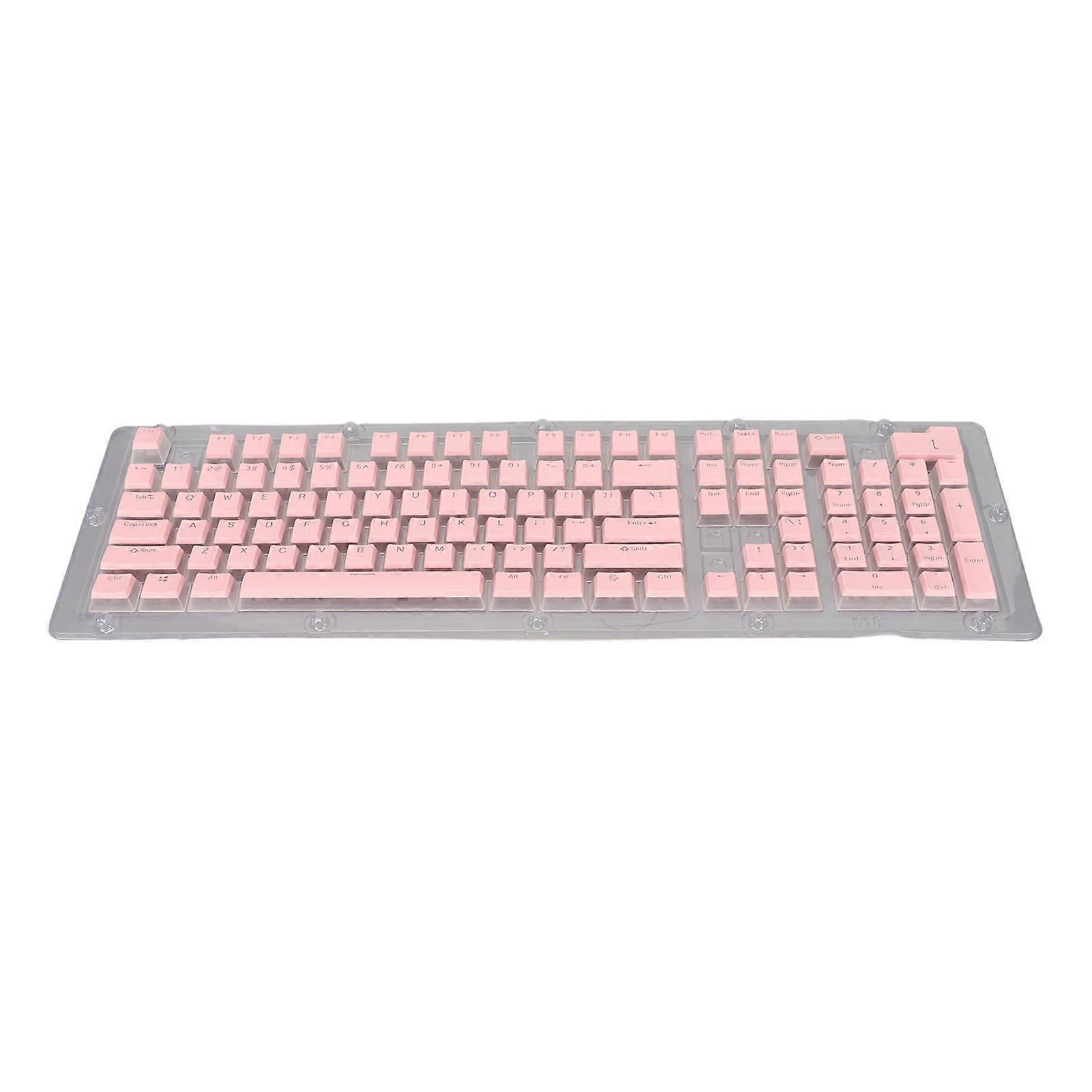ABS Keycaps 108 Keys Double Layer Two Color Light Transmission Keycap for 61 87 104 108 Keys Mechanical Keyboard Pink