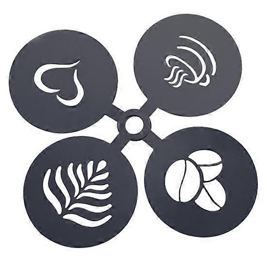4Pcs/Set Stainless Steel Coffee Stencils Different Hollow Pattern Latte Art Mold Cappuccino Arts Templates Cake Decor