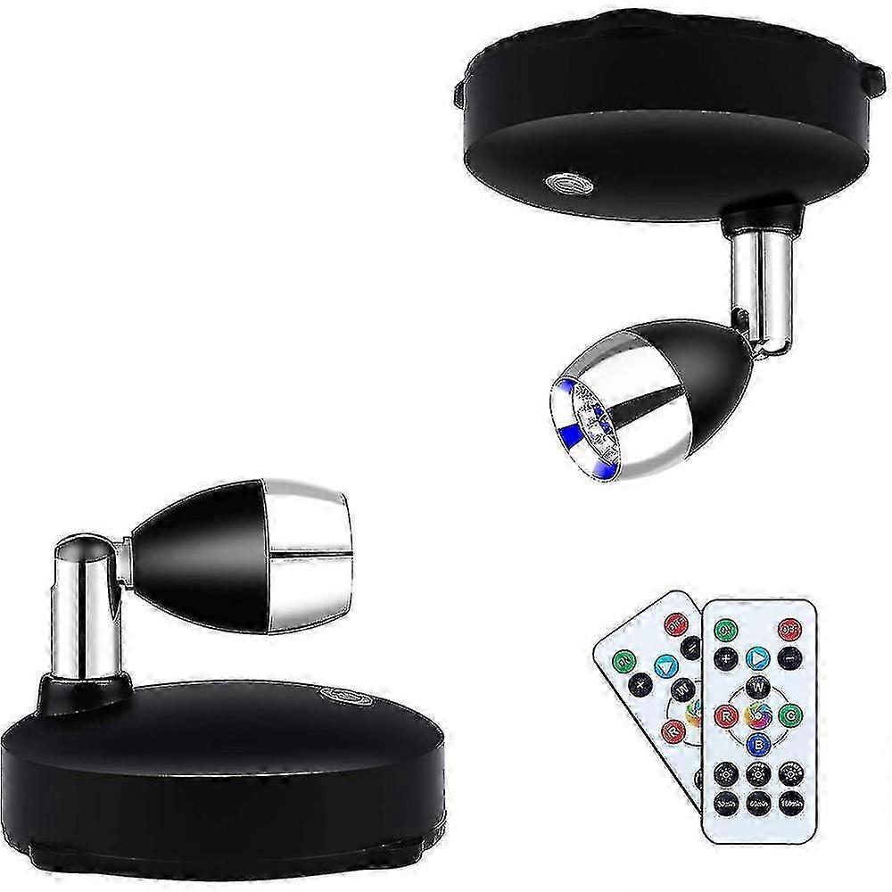 Projecteur sans fil à piles, éclairage d'accentuation, projecteurs LED à intensité variable avec télécommande, orientable