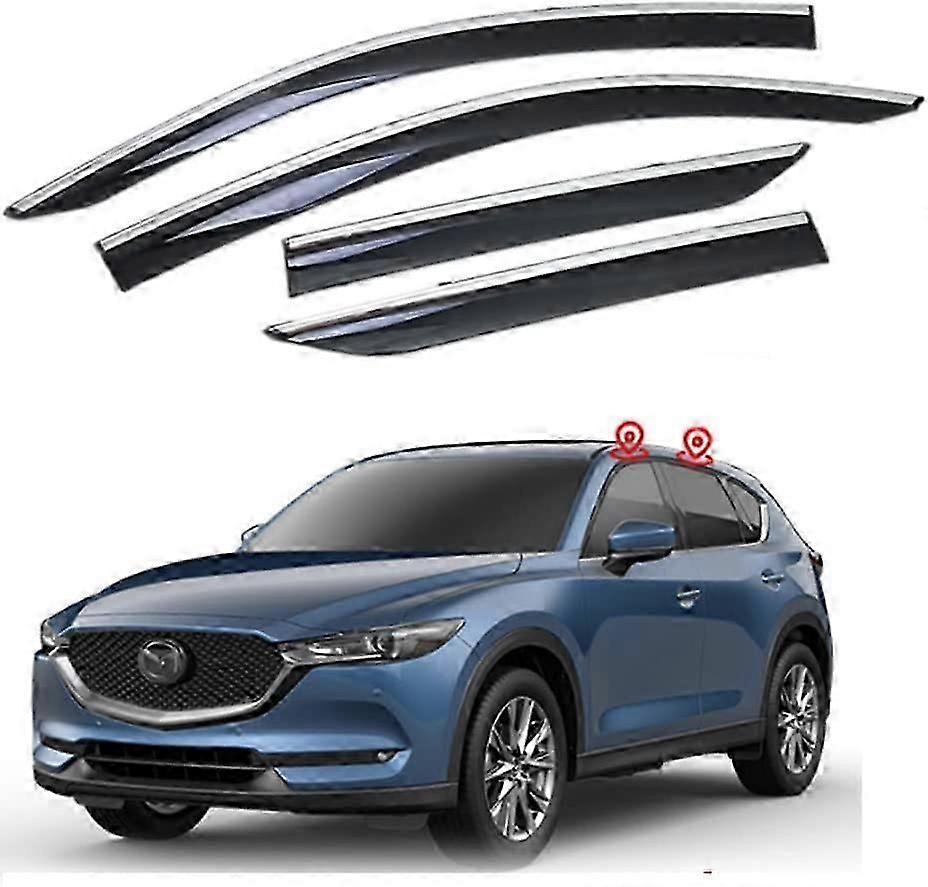 ל 2017-2022 מאזדה CX-5 אביזרים מגיני גשם קלטת על חלונות מגן אוורור עשן כהה עמיד לנפץ 4 יח 'סט.