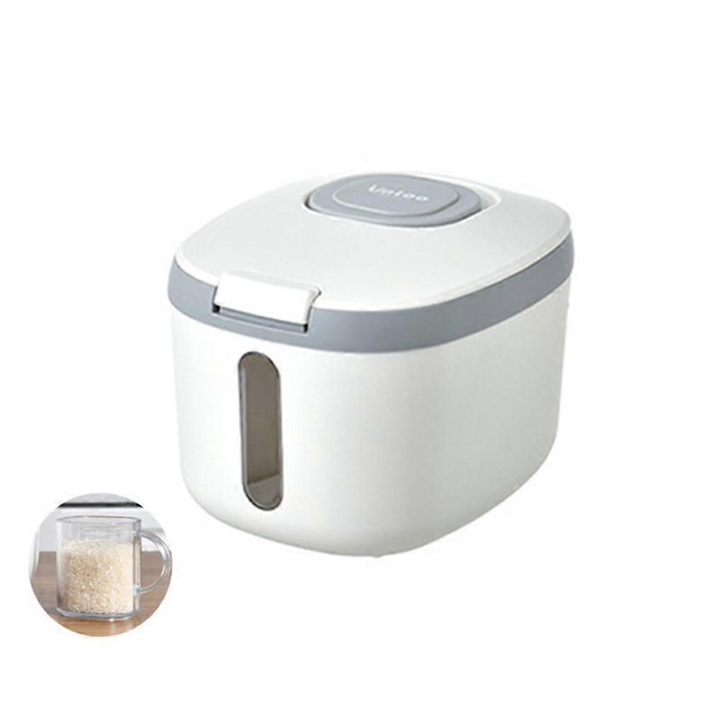 Kitchen Food Container Sealed Crisper Grains Tank Storage Kitchen Sorting Rice Storage Box Container Bottles and Jars grey small