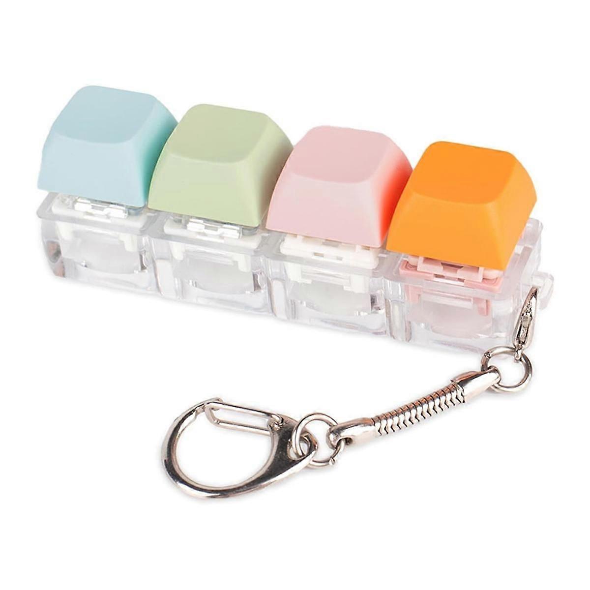 Keyboard Fidget Toy, Fidget Keychain of 4 Colors Keyboard Clicker, Silent Fidget Toy for Library, S