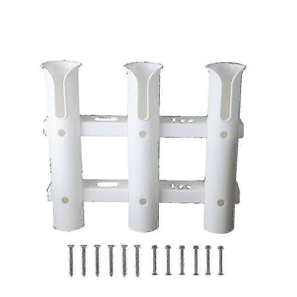 حامل قضيب الصيد, حامل قضيب الأنبوب حامل حامل جانبي مثبت على الحائط مع فتحة, جميع الملحقات مضمنة (أبيض)