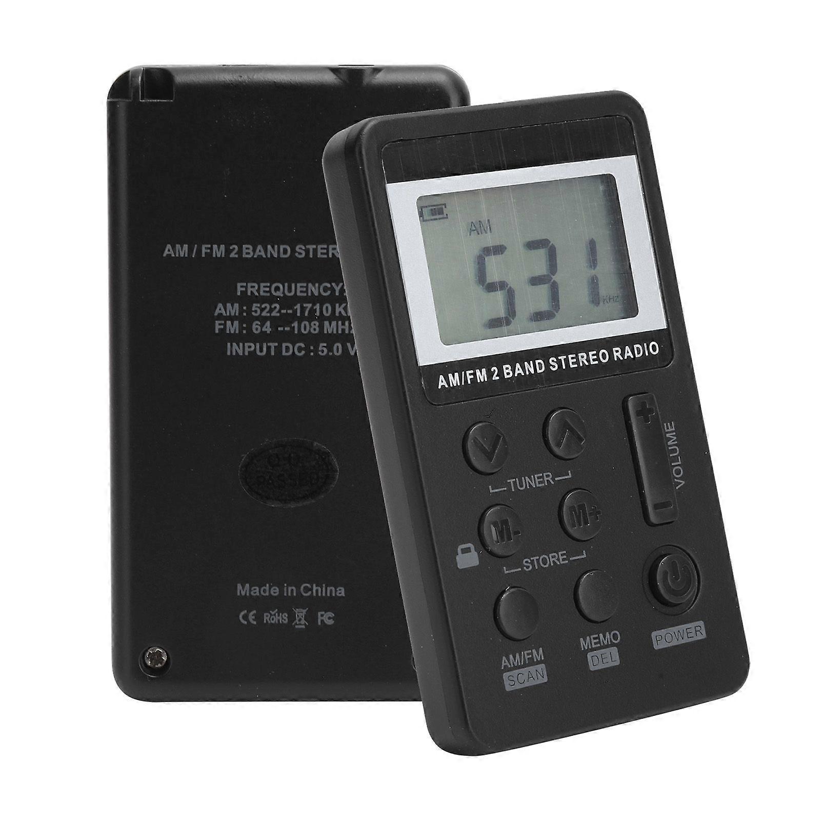 Professional Radio Mini FM/AM Stereo Receiver with LCD Display